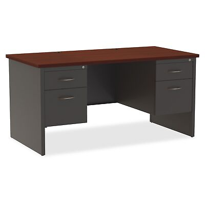 #ad Lorell Mahogany Laminate ccl Modular Desk Series 60quot; X 30quot; Top 2 X Box $1181.92