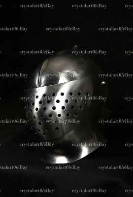 #ad Steel Medieval Bascinet Helmet Tournament Helmet Battle Ready gift item new $198.76