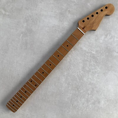 #ad 22 Frets DIY Roasted Maple Guitar Neck for Stratocaster Strat Nitro Satin $65.99