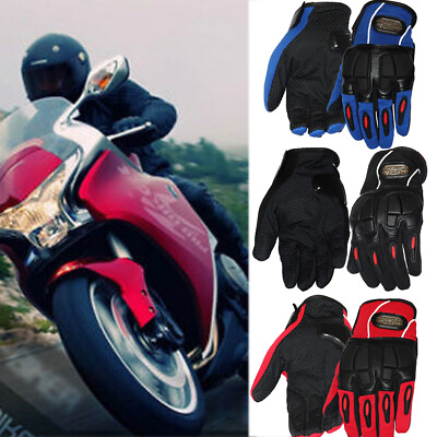 #ad Pro Biker Motorcycle Racing Full Finger Gloves Anti Shock Breathable MTB Gloves $12.88