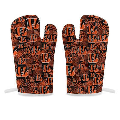 #ad Cincinnati Bengals Thermal Gloves Oven Gloves 2 Piece Set of Insulated Gloves $12.98
