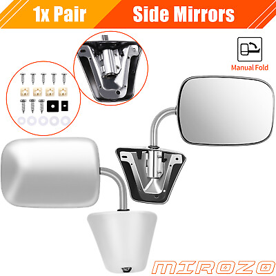 #ad #ad MIROZO Pair Chrome Manual Side View Mirrors LH amp; RH For 73 86 Chevy GMC Truck $42.98