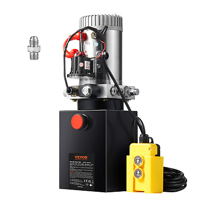 #ad VEVOR Hydraulic Pump 4 Quart Single Acting Dump Trailer Pump Power Unit DC 12V $166.99