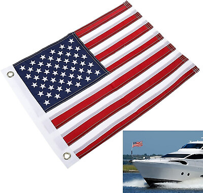 #ad 12quot; X 18quot; USA American Flag Heavy Duty Nylon for Yacht Boat Car Banner Truck $9.88