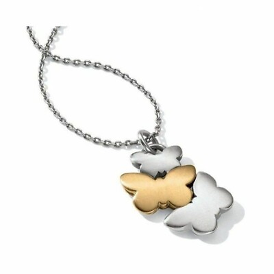 #ad Brighton wondering wonder wing silver gold butterfly neckalce NWT $19.79
