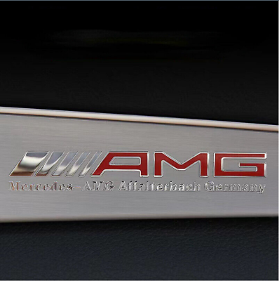 #ad 2PCS For Mercedes Benz AMG Badge Car Interior Sticker Decal Car Emblem Red AMG $9.90