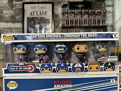 #ad POP Funko Marvel CAPTAIN AMERICA 5 Pack YEAR OF THE SHIELD AMAZON EXCLUSIVE MINT $49.50