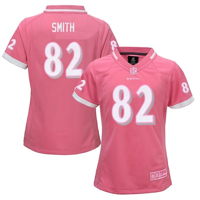 #ad Torrey Smith NFL Baltimore Ravens quot;Bubble Gumquot; Pink Fashion Jersey Girls S XL $14.99