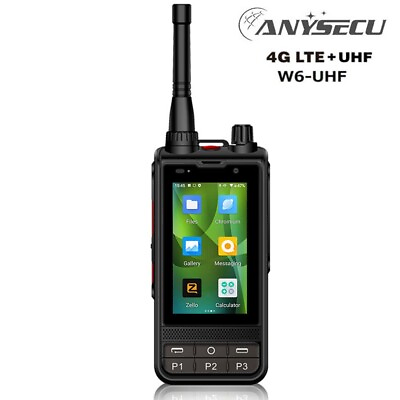 #ad ANYSECU 4G Network Radio UHF 400 470Mhz Walkie Talkie W6 Android 10 Zello Radio $149.00