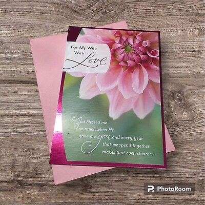 #ad Happy Anniversary Wife Religious greeting card. 5x8 Inches Dayspring Hallmark $3.95