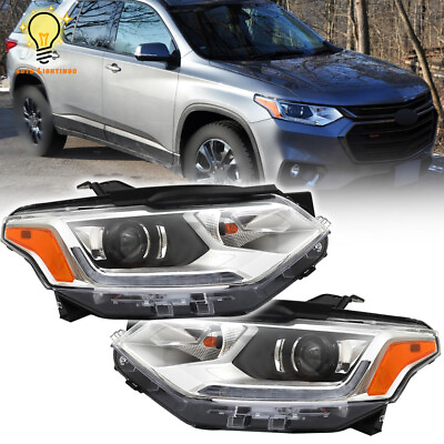 #ad Leftamp;Right Side Headlights Headlamps For 2018 2019 2020 2021 Chevy Traverse $296.24