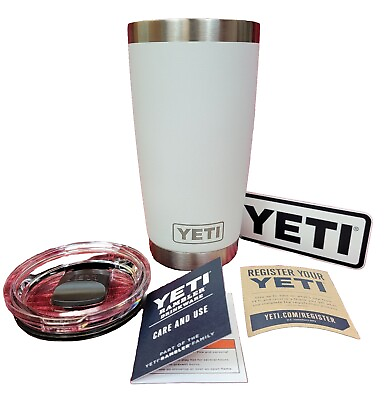 #ad New YETI Rambler 20 oz. Insulated Tumbler Stainless MAGNETIC SLIDE Lid $25.99