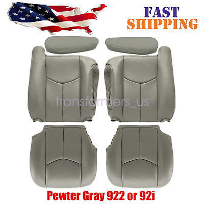 #ad For 2003 2004 2005 2006 Chevy Silverado 1500 2500 3500 Front Seat Cover Gray 922 $104.19