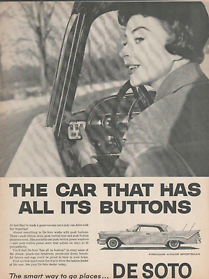 #ad 1959 De Soto Automobile Firedome Sportsman Car That Has All Its Buttons Print Ad $9.99