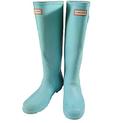 #ad Hunter Original Matte Mint Green Tall Knee High Rain Boots Women#x27;s 8 39 $41.99