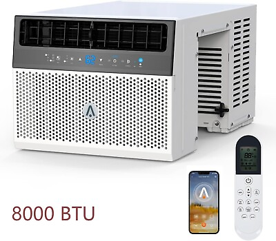 #ad 8000 BTU Window Air Conditioner Over the Sill AC Up to 370 Sq.Ft W Remote amp; App $370.49