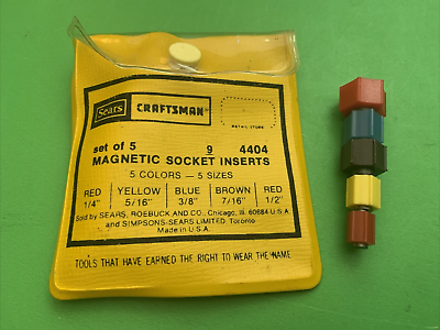 #ad Craftsman Made in USA Set of 5 Magnetic Socket Inserts in Original Pouch 9 4404 $17.00