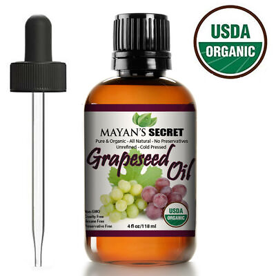 #ad GRAPESEED OIL Certified USDA Organic CARRIER COLD PRESSED 4 OZ $14.99