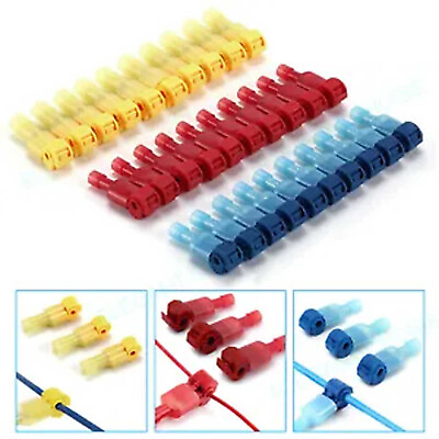 #ad 60pcs T Taps Wire Terminal Connectors Insulated 22 10 AWG Quick Splice Combo Kit $5.59