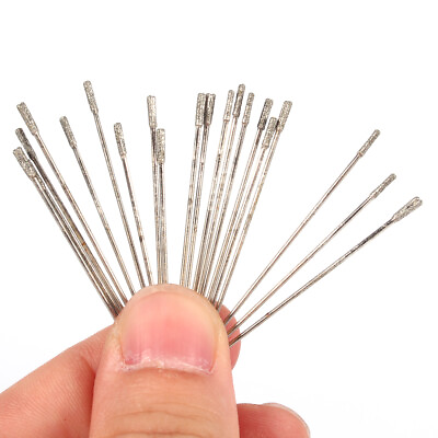 #ad 20PCS 1mm Coated Lapidary Drill Bits Solid Bits Needle For Jewelry $9.15