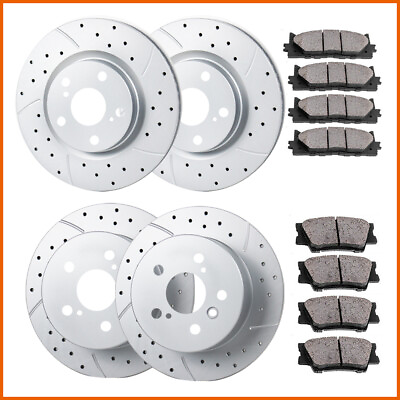 #ad Fit 2012 2013 2014 2017 Toyota Camry Front Rear Brakes Rotors and Ceramic Pads $129.99