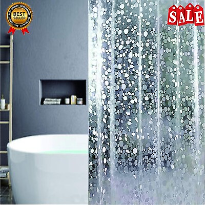 #ad EVA SemiClear Shower Curtain Liner 3D Water Cube Design Shower Liners Odorless $13.90