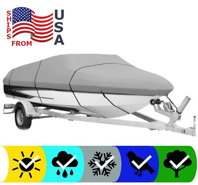 #ad GRAY BOAT COVER FOR SEA RAY 180 BOW RIDER 1993 1994 1995 1996 1997 $156.56