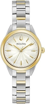 #ad Bulova Classic 98L277 Quartz Silvery White Dial Ladies Watch $164.50