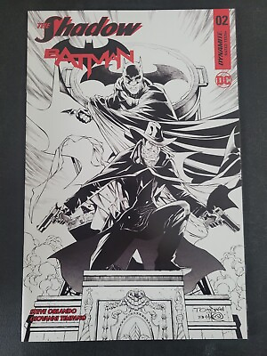 #ad SHADOW BATMAN #2 2017 DYNAMITE COMICS BW 1:50 TONY DANIEL VARIANT COVER $9.99