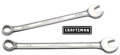 #ad NEW Craftsman Combination Wrenches POLISHED SAE MM 12pt Any Size standard length $12.95