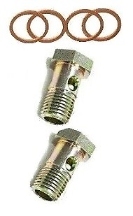 #ad Two Standard Brake Hose Banjo bolts 1.25mm Pitch and four copper washers GBP 6.99