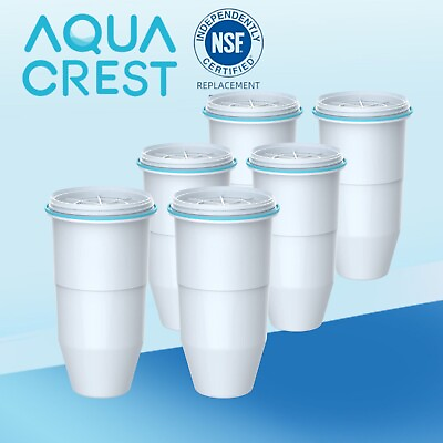 #ad AQUA CREST Pitcher Water Filter Replacement for ZR 017® Zero Water® Filter 6 $55.99