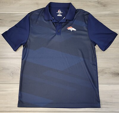 #ad Denver Broncos Polo Shirt Men#x27;s Large Navy Team Logo Short Sleeve $19.88