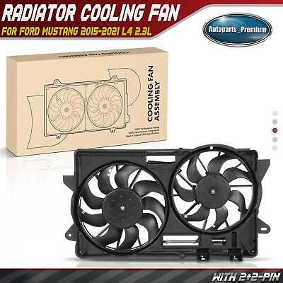 #ad Dual Radiator Cooling Fan w Shroud Assembly for Ford Mustang 2015 2021 L4 2.3L $95.99