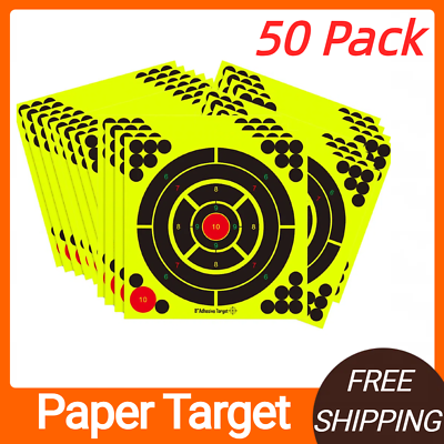#ad 50 Pack 8quot; Shooting Targets Splatter Gun Rifle Paper Target Exercise Practice $14.09