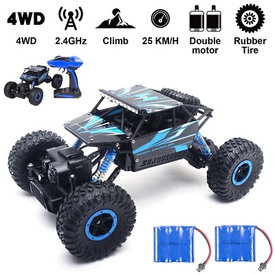 #ad 4WD Rock Crawler Truck Electric Monster Truck 1:18 2.4G RC Car Off Road Vehicles $27.58