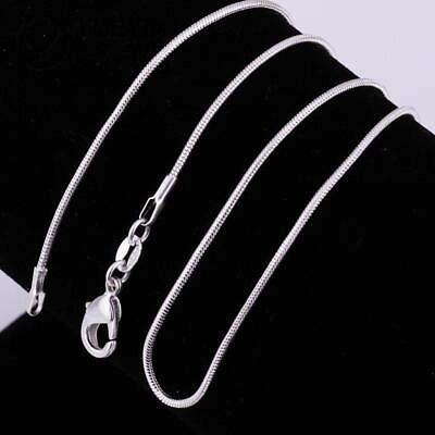 #ad 925 Sterling Silver 16 18 20 22 24 26 28 30 Inch 1 3mm Snake Chain Necklace for $8.99