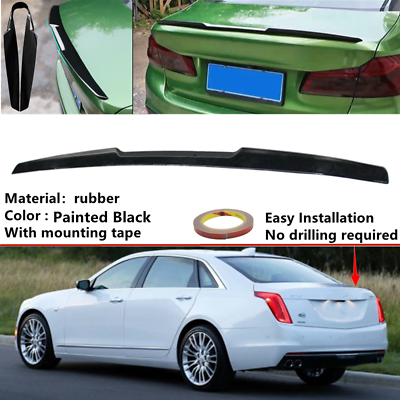 #ad 49.80quot; Universal Rubber Rear Trunk Spoiler Wing Fit For 2016 2020 Cadillac CT6 $42.22