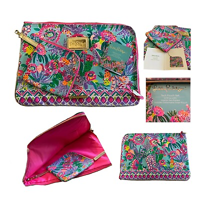 #ad Lilly Pulitzer Laptop Case Sleeve amp; Pouch Set fits 12.75”x9” Me And My Zesty NEW $33.00