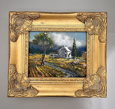 #ad Plein Air Oil Painting Blue Ridge Mountains Original Landscape Framed Signed Art $279.00