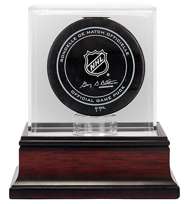 #ad Antique Mahogany Hockey Puck Display Case Fanatics $29.99