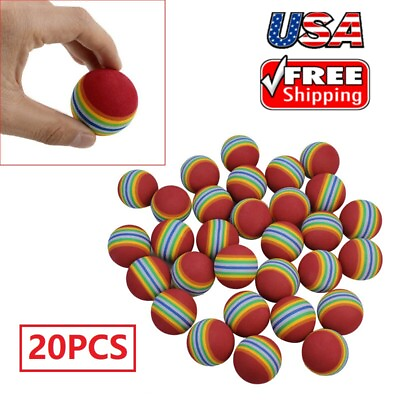 #ad 20pcs Golf Swing Training Aids Indoor Practice Sponge Foam Rainbow Balls USA $8.73