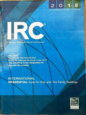 #ad 2018 International Residential Code International Code Council Series IRC ICC $99.99