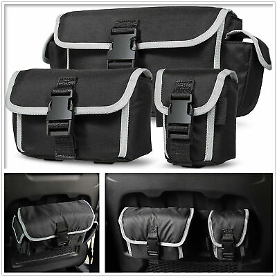 #ad Universal Car 3x Back Seat Organizer Storage Bags for Jeep Wrangler JL JK JT TJ $37.99