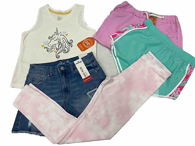 #ad #ad Girl Lot Of 5 Pieces Mixed Lot Summer Spring Tank Shorts Size L 10 amp; 10 12 New $34.97