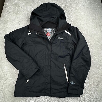 #ad Columbia Jacket Mens Medium Black 3 In 1 Interchange Omni Heat Water Wind Snow $89.97