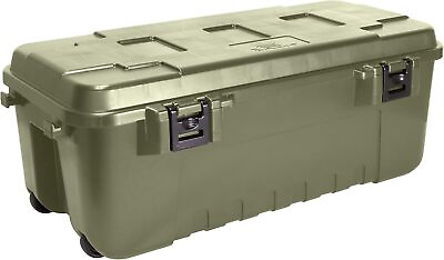 #ad Plano Sportsman Trunk with Wheels 108 QtRolling Lockable Storage Box Containers $78.01