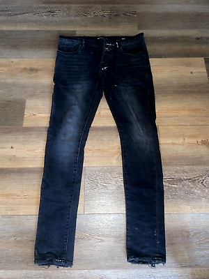 #ad Purple Brand Jeans Size 30 Black Distressed Pants NEVER WORN Designer Pants $144.00