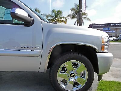 #ad FOR 07 13 Chevy Silverado 2500 3500 Chrome Stainless Steel Fender Trim Molding $134.99