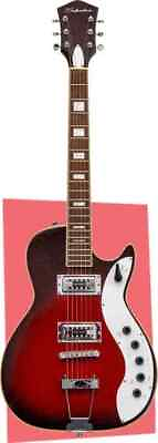 #ad Silvertone Classic 1423 RSFB Solid Body Electric Guitar Red Silver Flake Bur... $549.00